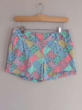 Vineyard Vines Nautical Patchwork Shorts Size 4 Preppy Resort Wear Lobster Print